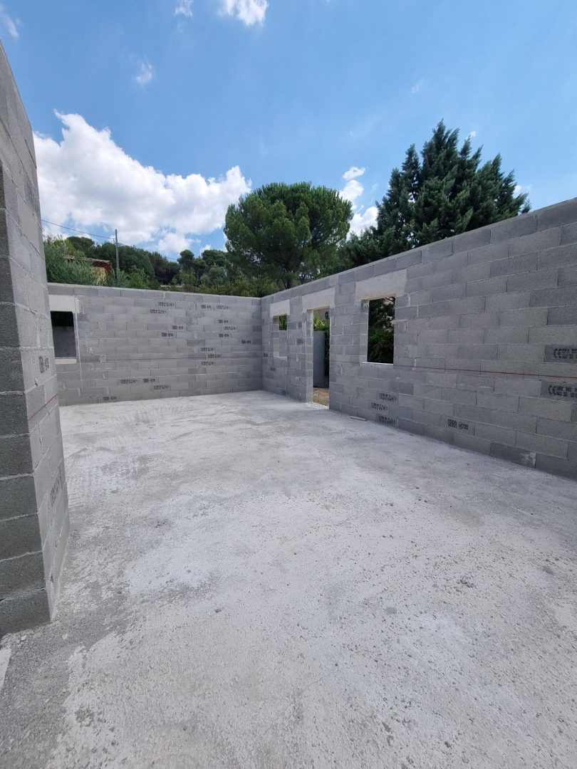 Construction villa plain pied Pertuis - Chantier gros oeuvre